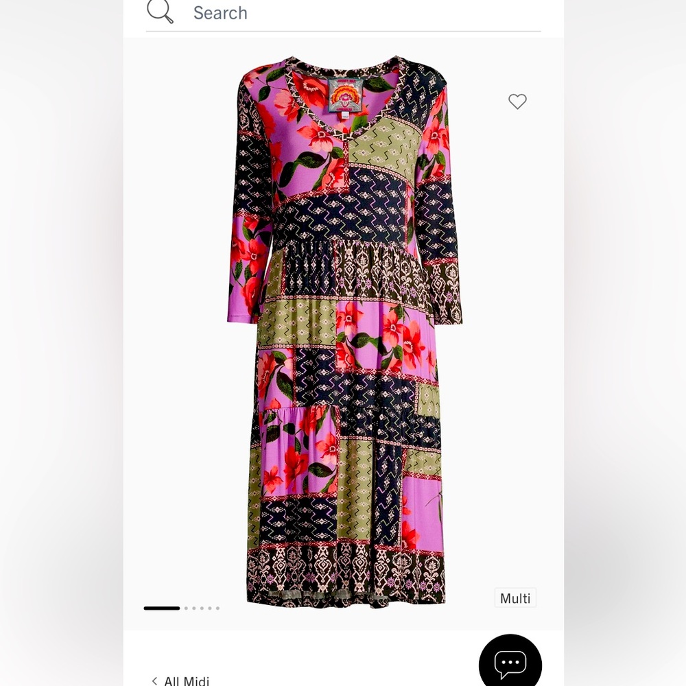 Johnny Was Tiered Tea Length Dress!!